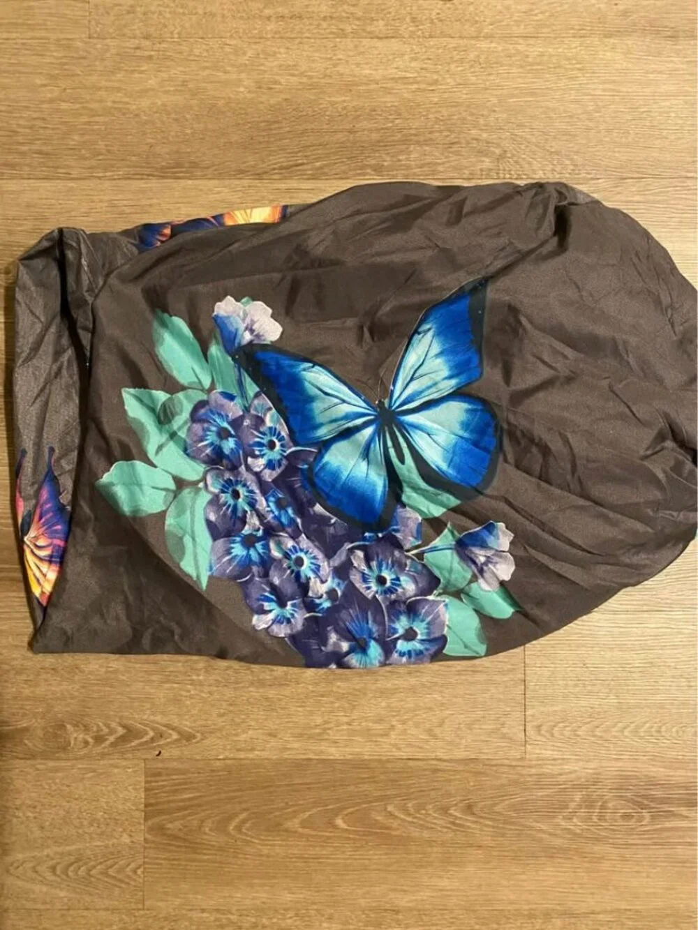 Full Size Butterfly Sheet Gray Multicolor Butterflies Aqua Purple Red Teen Bed